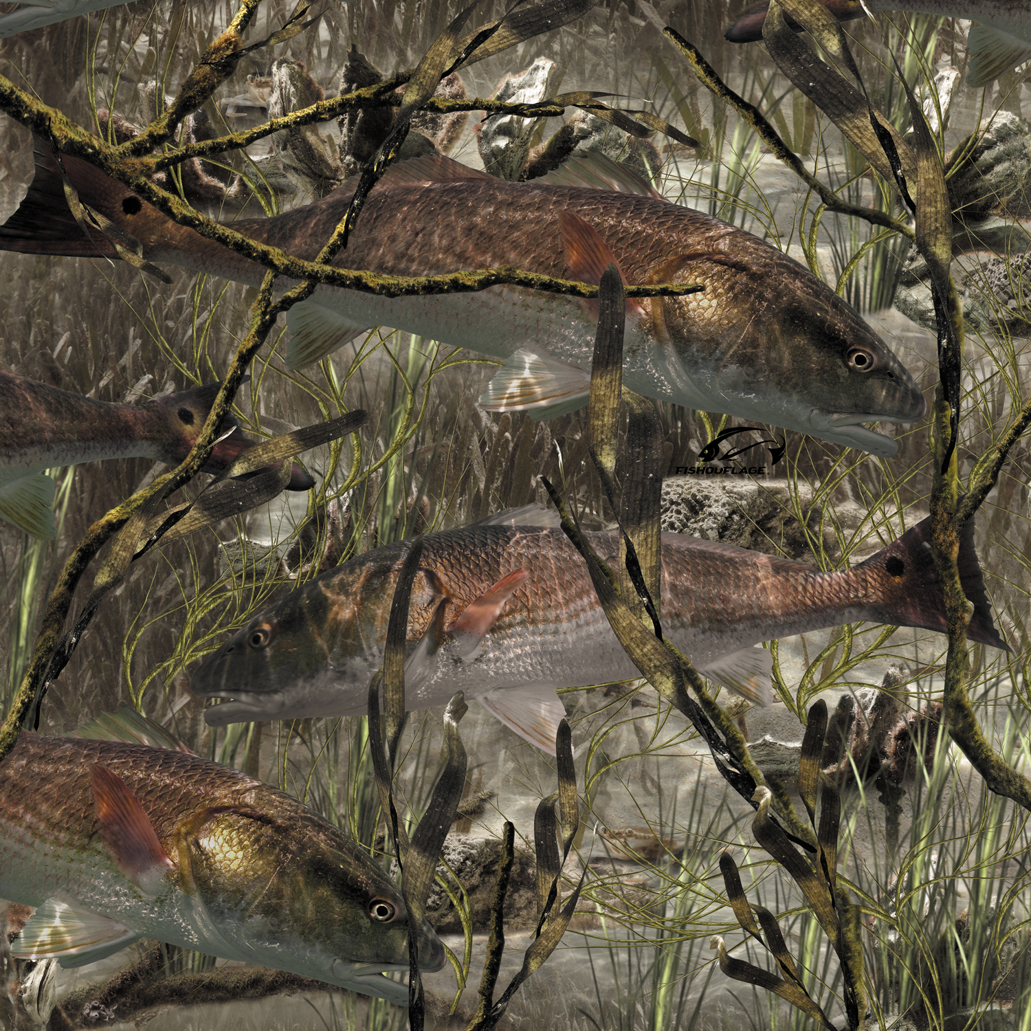 Fishouflage Camo Strike Bass Fishing Hat : : Sports