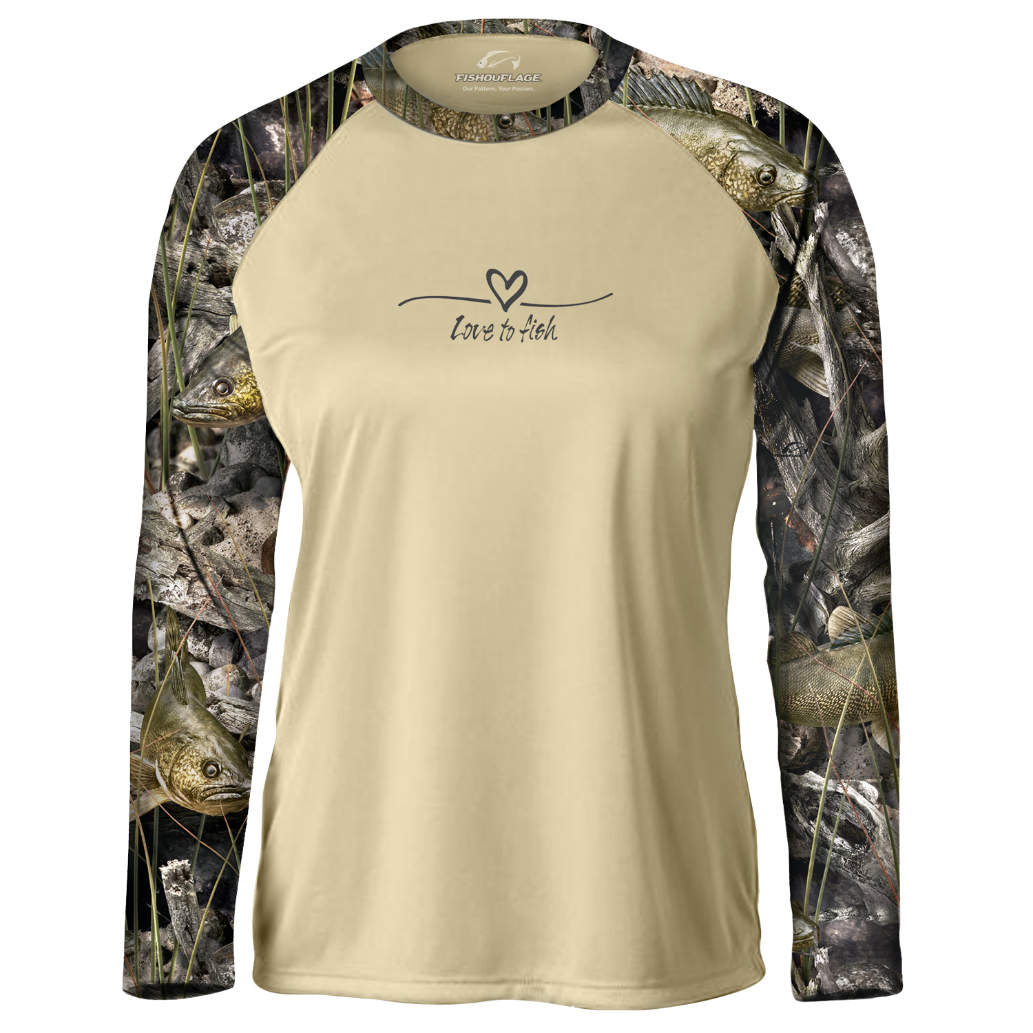Walleye Fishing Shirts, Ladies Long Sleeve Fish T-Shirt