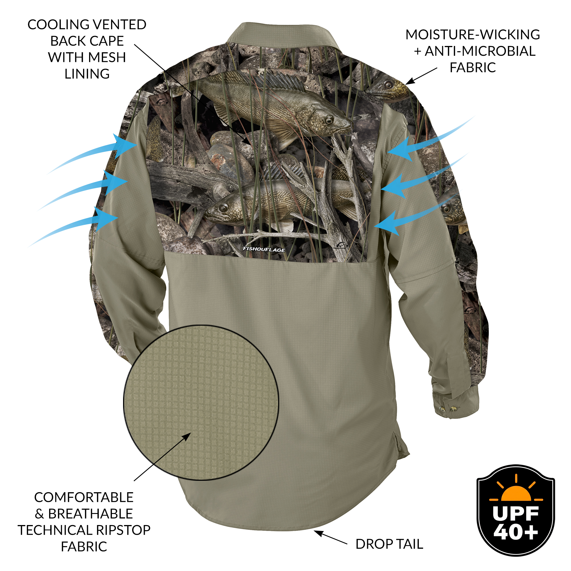 Split Rock Guide Shirt (Walleye/Sage) - Image 3