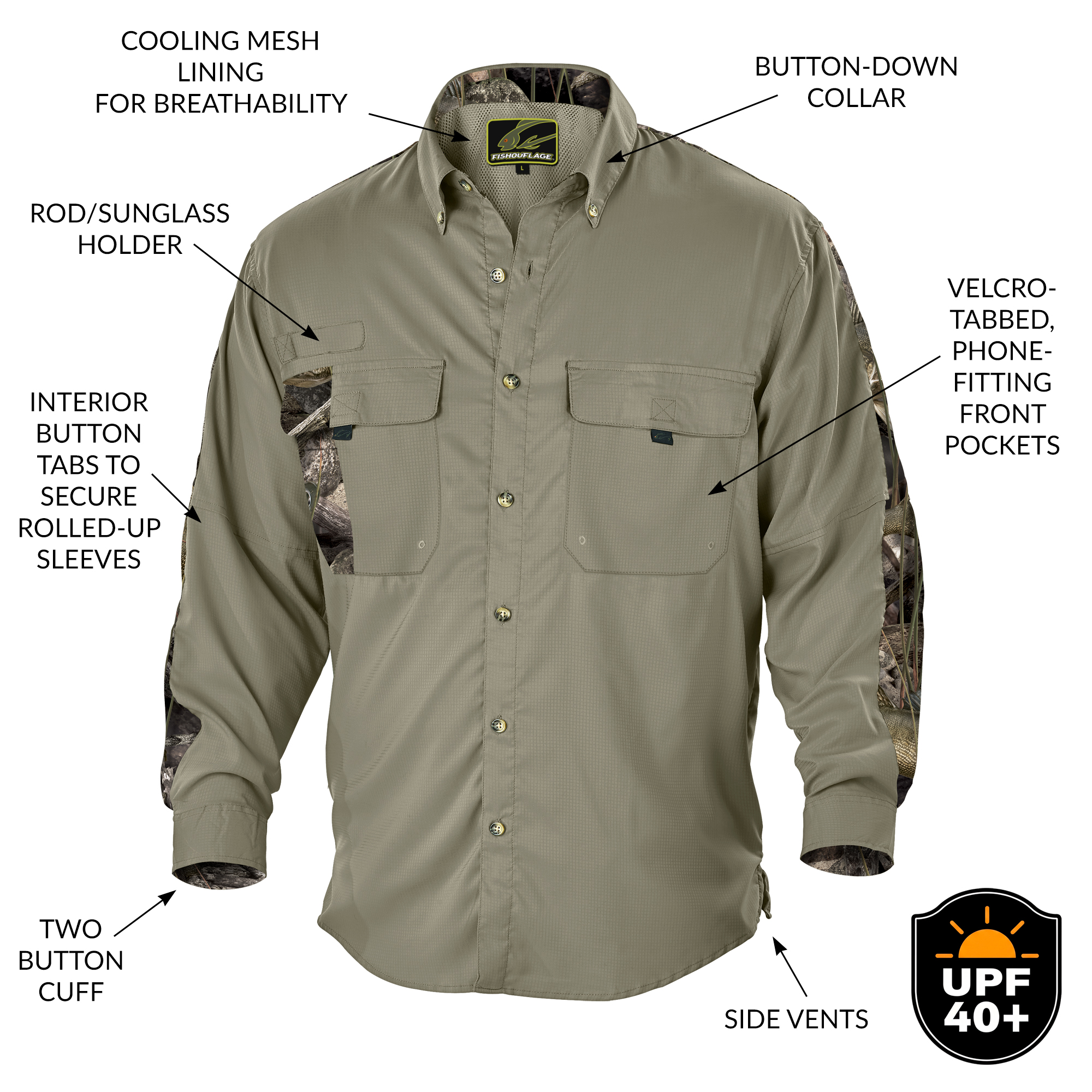 Split Rock Guide Shirt (Walleye/Sage) - Image 2