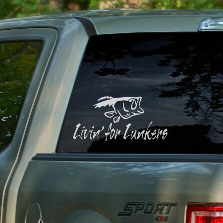 "Livin' for Lunkers" Bass Strike Decal